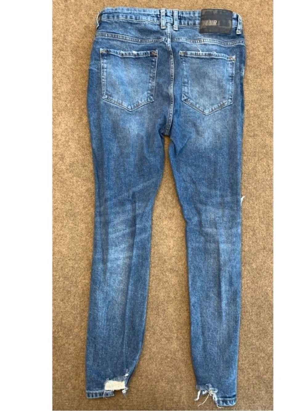 Zara Jeans Womens 31 High Rise Distressed Skinny Shark Bite Hem - Picture 2 of 6